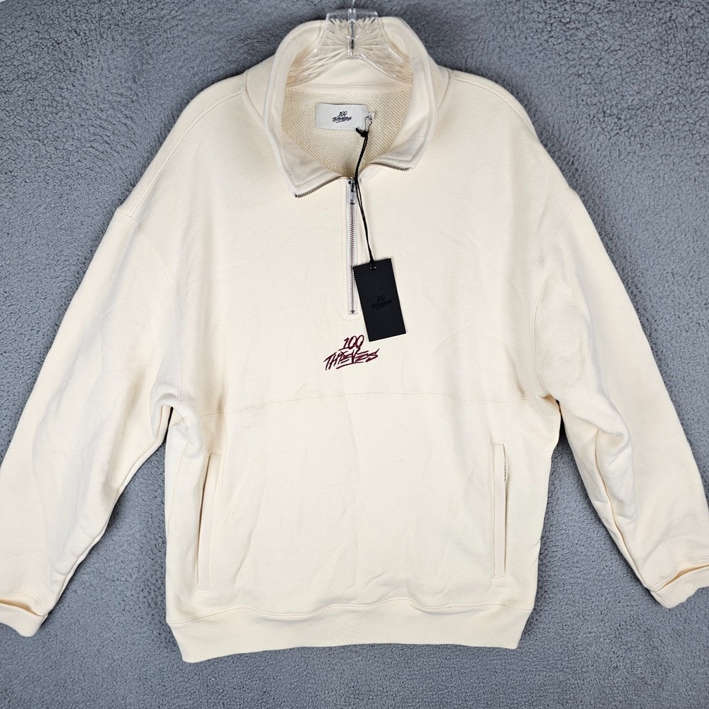 100 Thieves SpringBloom 1/4 Zip Sweater Mens Large Classic Long Sleeve Pullover